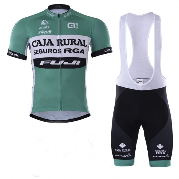 2018 Maillot Caja Rural Tirantes Mangas Cortas Verde Blanco